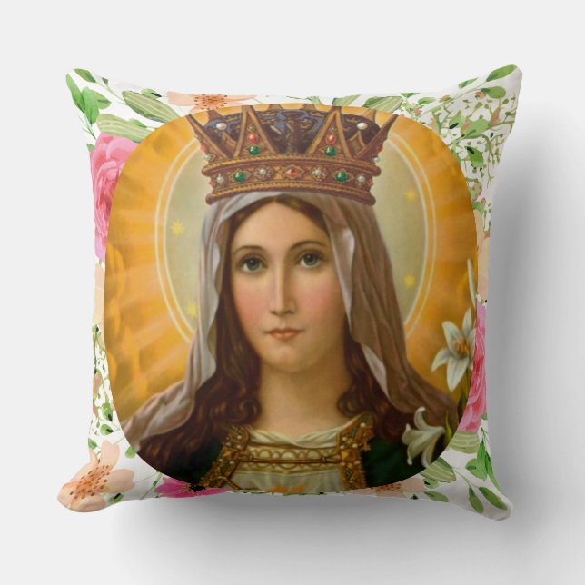 Coussin Notre Dame Vierge Marie Religieux Catholique (Recto)