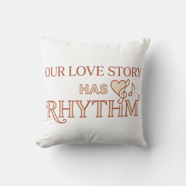 Coussin Notre histoire d'amour a du rythme Couple de danse (Recto)
