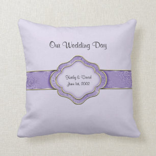 Coussin Notre jour du mariage (lilas)