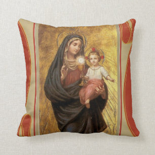 Coussin Notre Madame de Vierge Marie béni Jesu sacrement