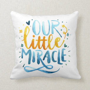 Coussin Notre petit garçon miracle aquarelle Citation