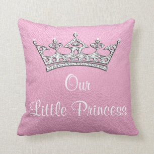 Coussin Notre petite princesse ou rose a personnalisé le