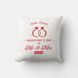 Coussin Notre premier jour de la Saint-Valentin en tant qu