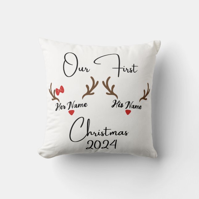 Coussin Notre premier Noël (Recto)
