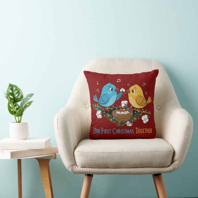 Coussin Notre Premier Noël Ensemble Adorables Amoureux (Chaise)