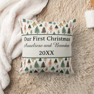 Coussin Notre Premier Noël Ensemble Fête Personnalisée