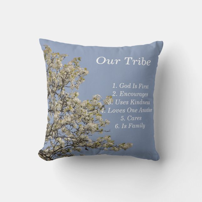 Coussin Notre tribu, Uplifting, KIndness, Encouragement (Recto)