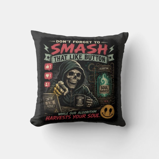 Coussin N'oubliez pas de Casser Ce Bouton J'aime (Recto)