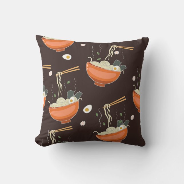 Coussin Nouilles Ramen : Graphiques Vintages (Recto)