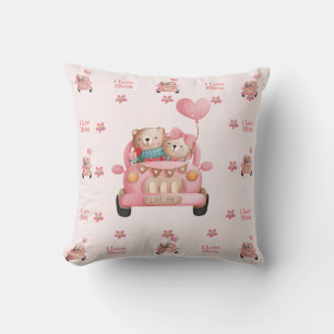 Coussin Nounours amoureux de la conduite d'une voiture - P
