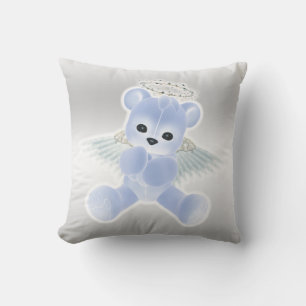 Coussin Nounours Ange Bleu Ours en Peluche