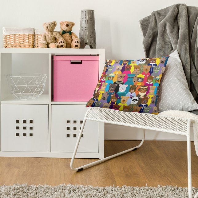 Coussin Nounours colorés avec de nombreuses professions (Créateur téléchargé)