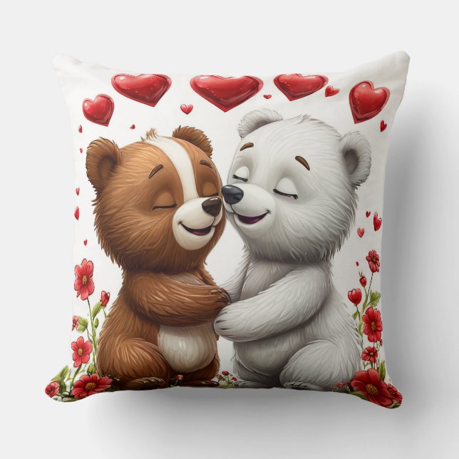 Coussin Nounours en peluche avec amour (Recto)