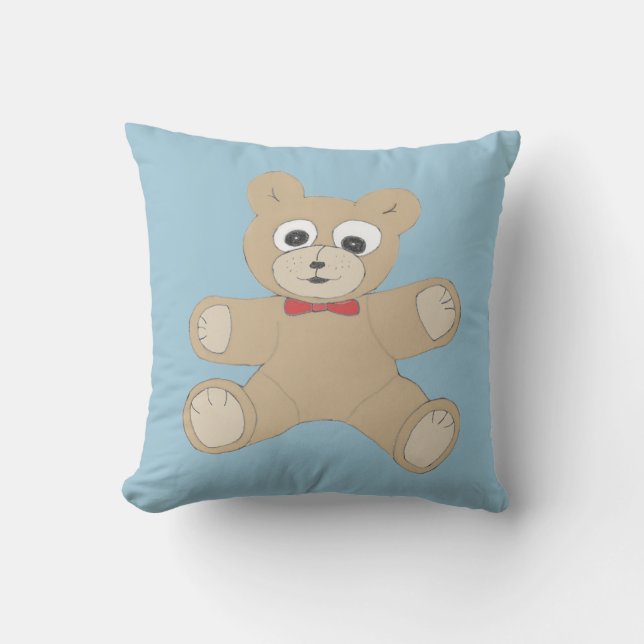 Coussin Nounours Ours en peluche heureux (Recto)
