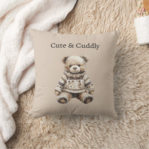 Coussin Nounours Ours en Peluche Mignon