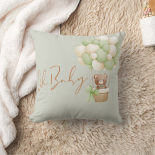 Coussin Nounours vert neutre Oh Bébé Ballon