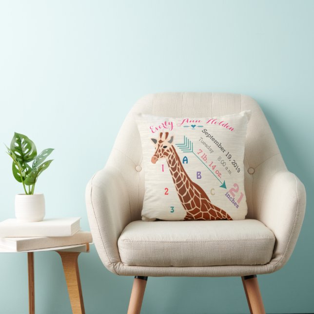 Coussin Nourrisson bébé Motif de la flèche de la girafe (Chaise)