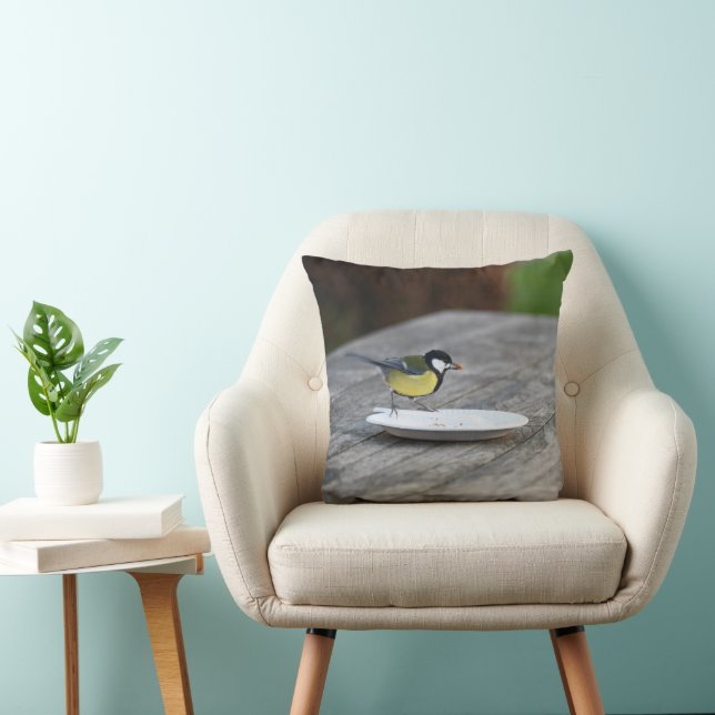 Coussin Nourriture Bleue Tit Oiseau Profitez d'une plaque  (Chaise)