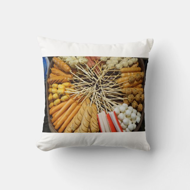 Coussin nourriture de rue d'un marché asiatique (Recto)