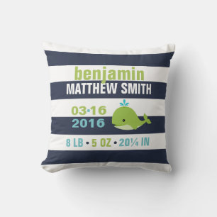 Coussin Nourriture décorative de la baleine verte mignonne