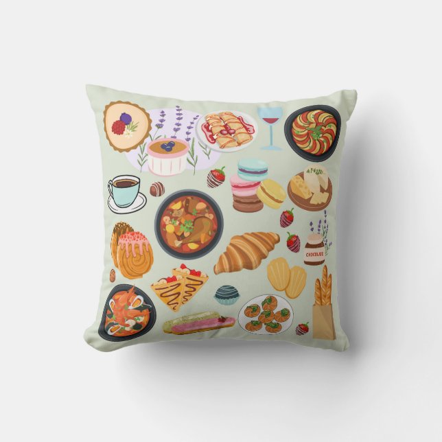 Coussin Nourriture française (Recto)