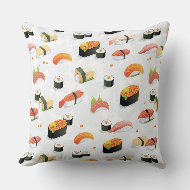 Coussin Nourriture japonaise : Motif de sushi (Recto)