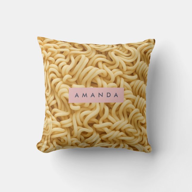 Coussin Nourriture personnalisée de nouilles crémeuses (Recto)