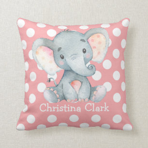 Coussin Nourriture rose Éléphant Décoration Baby Girl