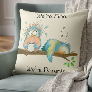 Coussin Nous Allons Bien Nous Sommes Parents Oiseaux Drôle
