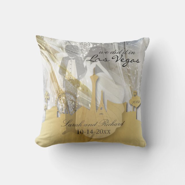 Coussin Nous l'avons fait à Vegas Mariage Keepsar (Recto)