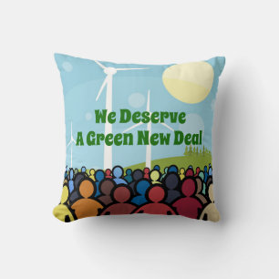 Coussin Nous méritons un New Deal vert