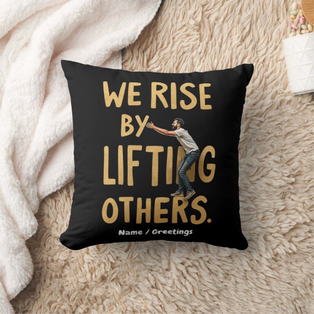 Coussin Nous nous élevons en élevant les autres - Inspiran (Couverture)