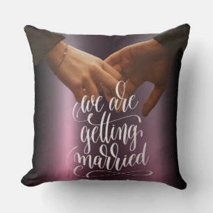 Coussin Nous nous marions Engagement romantique
