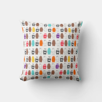 Coussin Nous Ours nu Motif d'ours coloré
