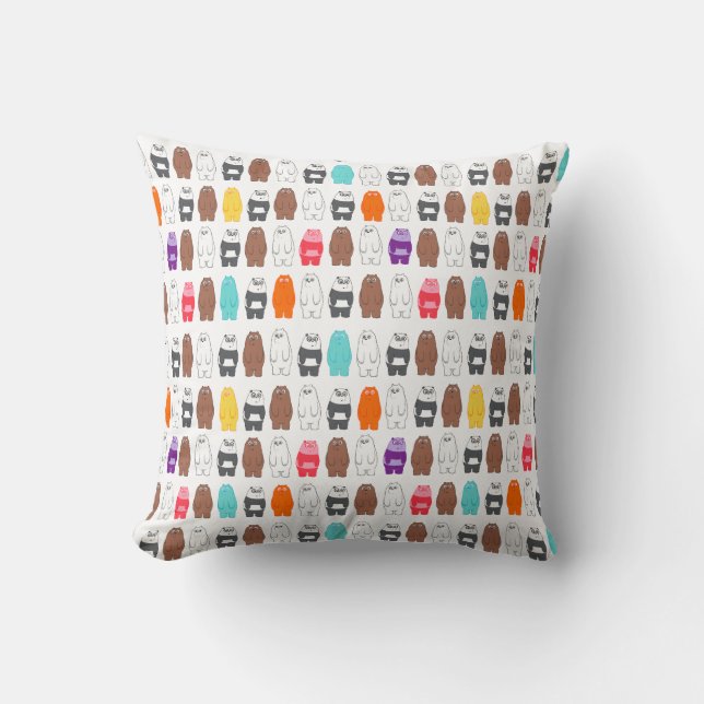 Coussin Nous Ours nu Motif d'ours coloré (Recto)