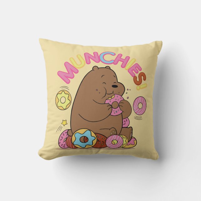 Coussin Nous Ours Nus - Grizz Donut Munchies! (Recto)