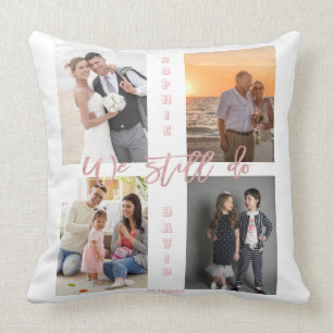 Coussin Nous renouvelons encore le collage photo Vows