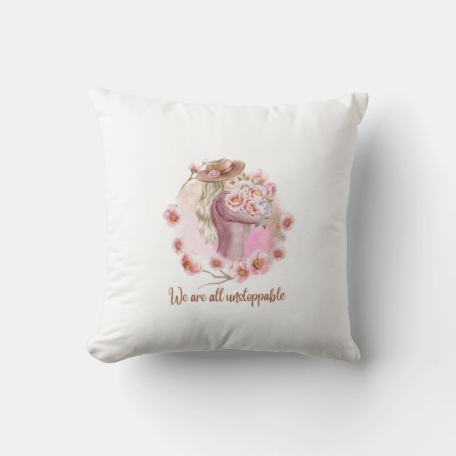 Coussin Nous sommes tous imparables - Tee Floral d'autonom (Recto)