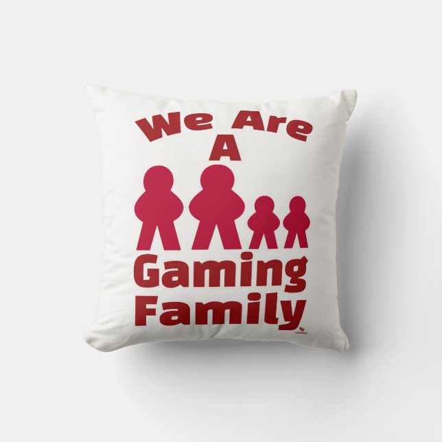 Coussin Nous Sommes Une Famille De Jeux Amusants Meeple Ar (Recto)