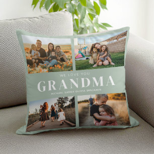 Coussin Nous t'aimons Grand-mère Personnalisé 4 Photo Coll