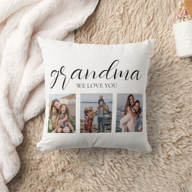 Coussin Nous t'aimons Grand-mère Photo (Couverture)