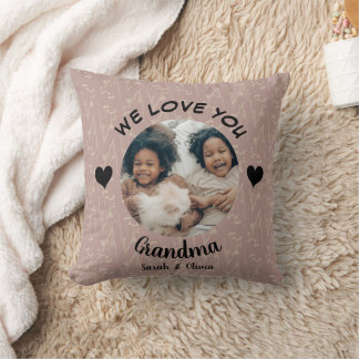 Coussin Nous t'aimons grand-mère photo personnalisée