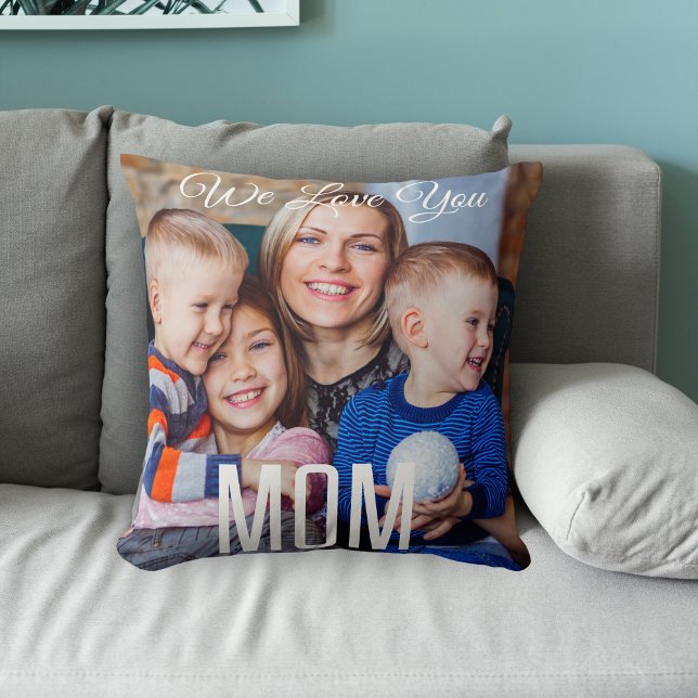 Coussin Nous t'aimons Maman Custom Mothers Day Photo (Créateur téléchargé)