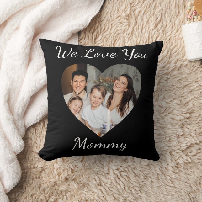 Coussin Nous t'aimons Maman Fête des mères Photo personnal (Couverture)