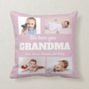 Coussin Nous vous aimons grand-mère 4 Photo rose