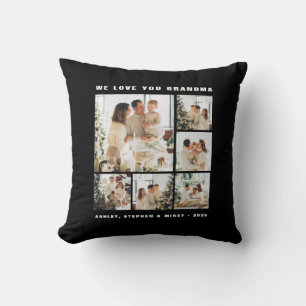 Coussin Nous vous aimons grand-mère Élégant Gras Noir 6 Ph