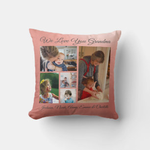Coussin Nous vous aimons Grand-mère Rose Gold Rose 5 Photo