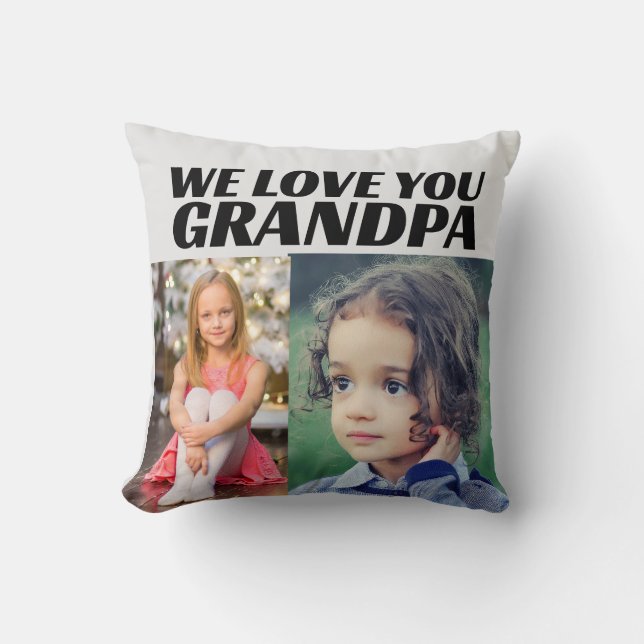 COUSSIN NOUS VOUS AIMONS GRANDPA PHOTO JETER PILLOW (Recto)