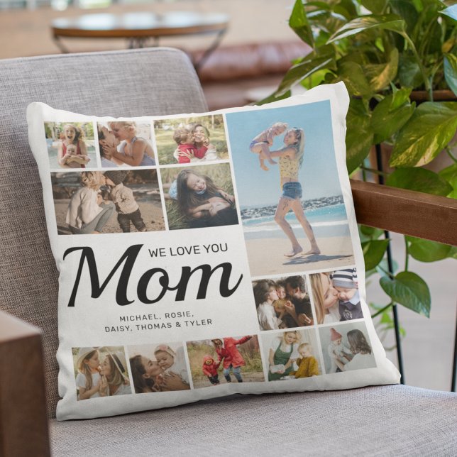 Coussin Nous Vous Aimons Maman Multi-Photo (Créateur téléchargé)