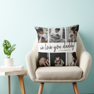 Coussin Nous Vous Aimons Papa Moderne 6 Photo Collage Fête